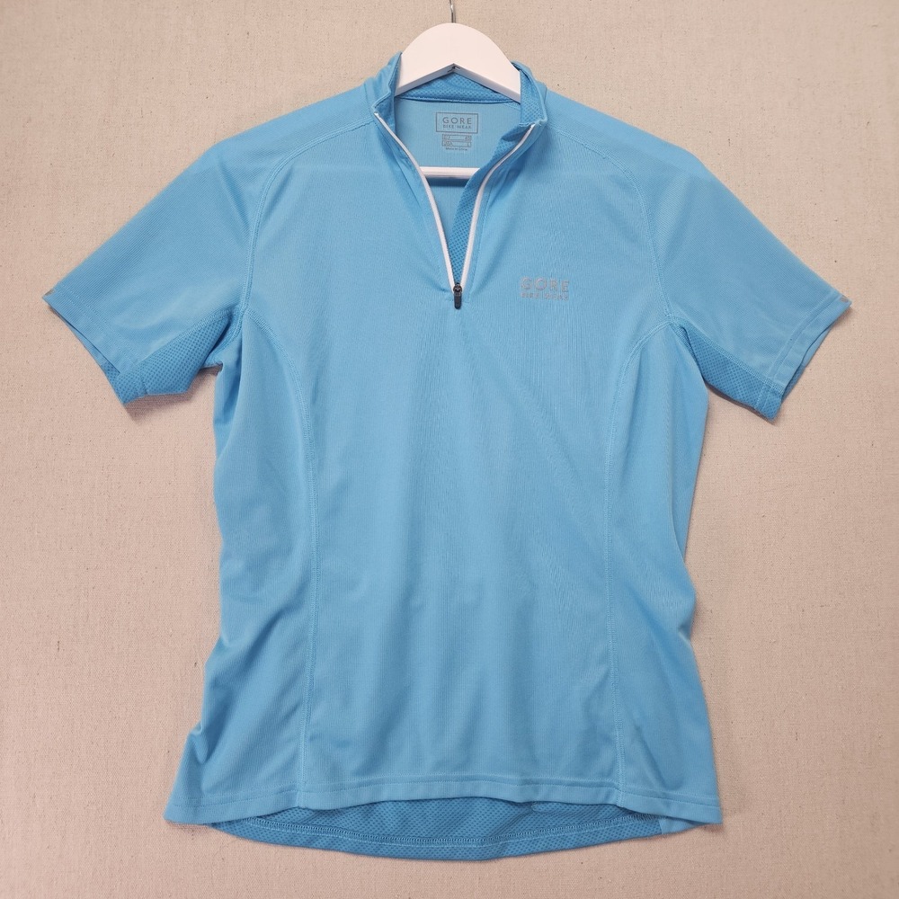Gore Bike Wear Women's Large Jersey Blue Short Sleeve Rear Pockets‎ Cycling Mesh